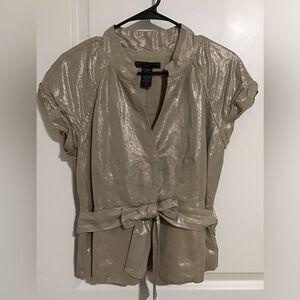 Apostrophe Shimmering Gold Short Sleeve Jacket Size 10P
